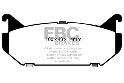 EBC 93-97 Ford Probe 2.0 16v Greenstuff Rear Brake Pads - DP2972