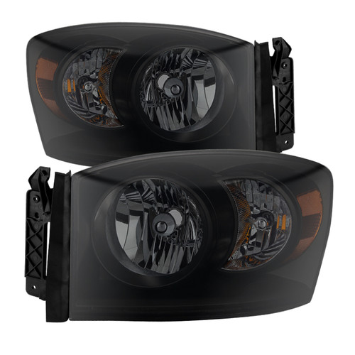 xTune Dodge Ram 1500 06-08 Amber Crystal Headlights Black Smoked HD-JH-DR06-AM-BSM - 9030369