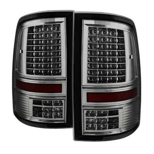 xTune Dodge Ram 1500 09-14 - Incandescent Only C Shape LED Tail Lights- Smoked ALT-JH-DR09-LED-CS-SM - 9036408