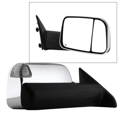 xTune Dodge Ram 1500 09-12 Extendable Heated Adjust Mirror Chrome Housing Right MIR-DRAM10-PW-R - 9933172