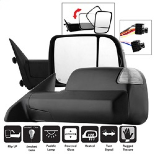 xTune Dodge Ram 1500 09-12 L&R Manual Extendable Power Heated Adjust Mirror MIR-DRAM09S-PWH-SET - 9935770