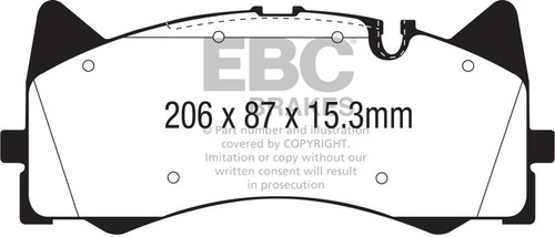 EBC 2015+ Mercedes-Benz C63 AMG (W205) 4.0L Twin Turbo Redstuff Front Brake Pads - DP32298C
