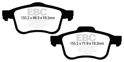 EBC 13+ Fiat 500L 1.4 Turbo Redstuff Front Brake Pads - DP33026C