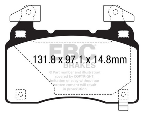 EBC 14+ Cadillac CTS Vsport 3.6 Twin Turbo Redstuff Front Brake Pads - DP33028C