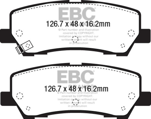 EBC 15+ Ford Mustang 2.3 Turbo Performance Pkg Redstuff Rear Brake Pads - DP33043C