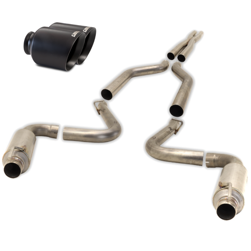 2015-2023 Dodge Charger Carven Exhaust Cat-Back Exhaust Kit - Cerakote Black 5.0"  Exhaust Tips