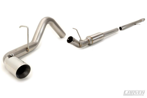 2010-2018 Silverado & Sierra 1500 Carven Exhaust PROGRESSIVE Series Cat-Back Exhaust Kit | 4.0” Single Exit Tip - Polished Stainess