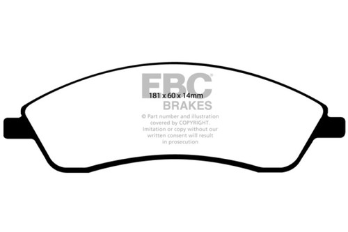 EBC 06-07 Cadillac CTS 2.8 (Sports Suspension) Ultimax2 Front Brake Pads - UD1019