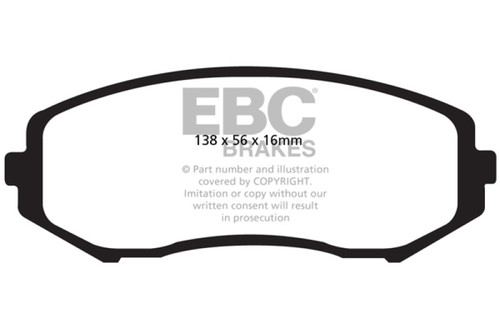 EBC 08+ Suzuki Grand Vitara 2.4 Ultimax2 Front Brake Pads - UD1188