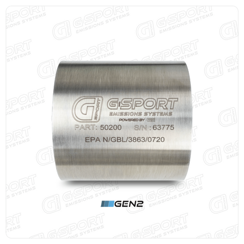 GESI G-Sport 6PK 300 CPSI EPA Compliant GEN1 Ultra High Output Cat Conv Asmbly 4in Dia Body x 4 OAL - 650002