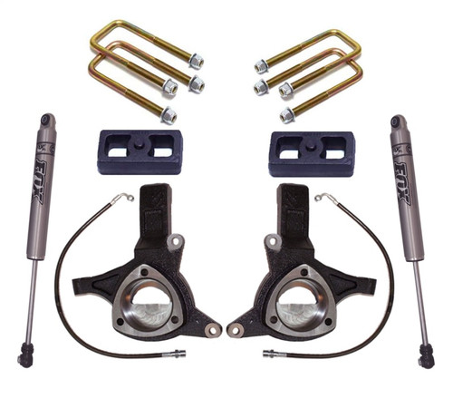 MaxTrac 16-18 GM C1500 2WD w/Stamped Steel Susp. 5in/3in MaxPro Elite Spindle Lift Kit w/FOX Shocks - K881753F Photo - Primary