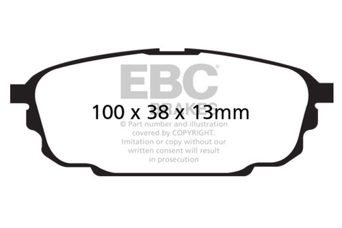 EBC 01-04 Mazda Protege 2.0 (Rear Rotors) Yellowstuff Rear Brake Pads - DP41700R