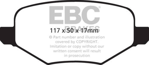 EBC 11-14 Ford Edge 2.0 Turbo Yellowstuff Rear Brake Pads - DP41826R