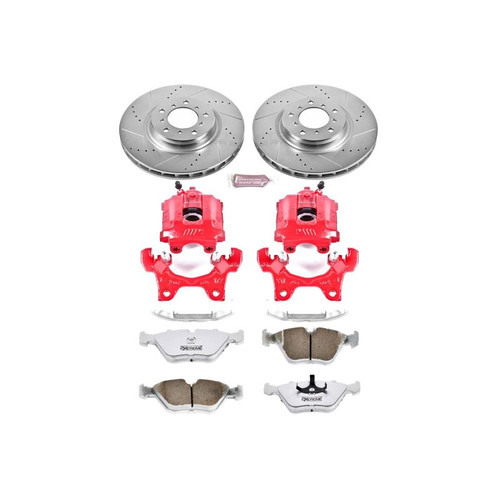 Power Stop 95-99 BMW M3 Front Z26 Street Warrior Brake Kit w/Calipers - KC582-26