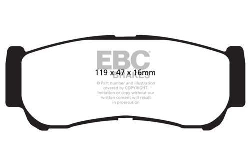 EBC 07-09 Hyundai Santa Fe 2.7 Greenstuff Rear Brake Pads - DP61982 EBC 07-09 Hyundai Santa Fe 2.7 Greenstuff Rear Brake Pads - DP61982