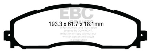 EBC 13+ Ford F250 (inc Super Duty) 6.2 (2WD) Extra Duty Rear Brake Pads - ED93016