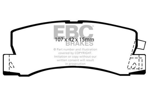 EBC 90-91 Lexus ES250 2.5 Ultimax2 Rear Brake Pads - UD325 EBC 90-91 Lexus ES250 2.5 Ultimax2 Rear Brake Pads - UD325