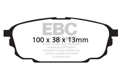 EBC 01-04 Mazda Protege 2.0 (Rear Rotors) Ultimax2 Rear Brake Pads - UD892 EBC 01-04 Mazda Protege 2.0 (Rear Rotors) Ultimax2 Rear Brake Pads - UD892
