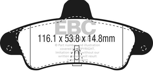 EBC 2001-2003 Mercury Cougar 2.0L Ultimax2 Rear Brake Pads - UD899