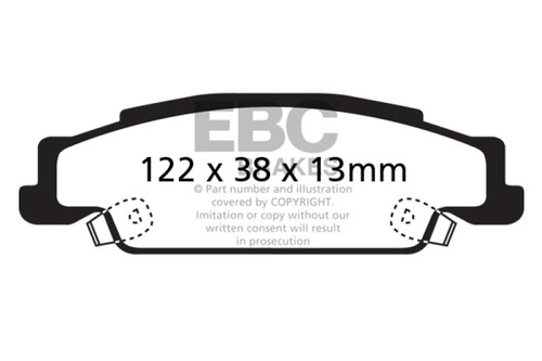 EBC 05-08 Pontiac Grand Prix 5.3 Ultimax2 Rear Brake Pads - UD9221 EBC 05-08 Pontiac Grand Prix 5.3 Ultimax2 Rear Brake Pads - UD9221