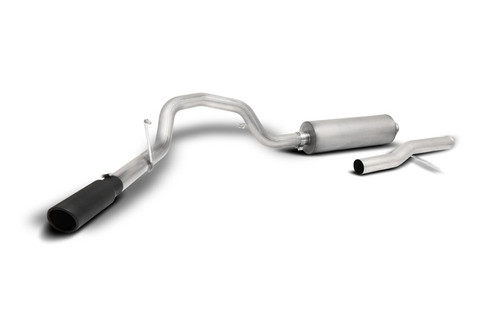 Gibson 20-21 GMC Sierra 2500HD/3500HD 6.6L Cat-Back Single Exhaust System Stainless - Black Elite - 616517B Photo - Primary