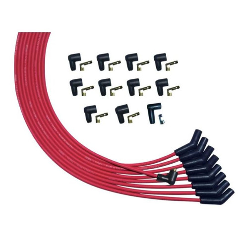 Moroso V8 135 Deg Plug Non-HEI Unsleeved Ultra Spark Plug Wire Set - Red - 52010 User 1