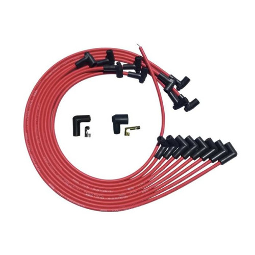 Moroso SBC Under Header 90 Deg Plug HEI Ultra Spark Plug Wire Set - Red - 52028 User 1