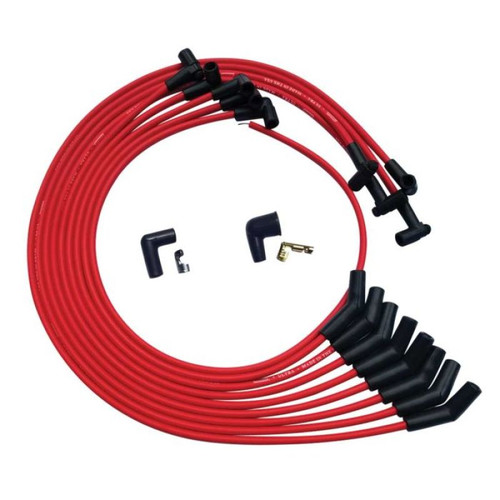 Moroso SBC Under Header 135 Deg Plug HEI Ultra Spark Plug Wire Set - Red - 52030 User 1