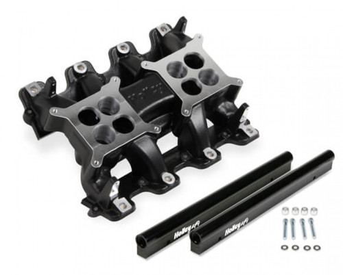 Holley LS EFI Manifold - 2x4 Dual Plane - Black GM LS1/LS2/LS6 (HOE-1300-121BK)