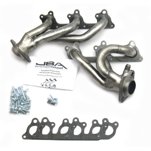 JBA Headers & Manifolds #1617S - JBA Performance Exhaust 1617S 1 1/2" Header Shorty Stainless Steel 05-10 Mustang V6