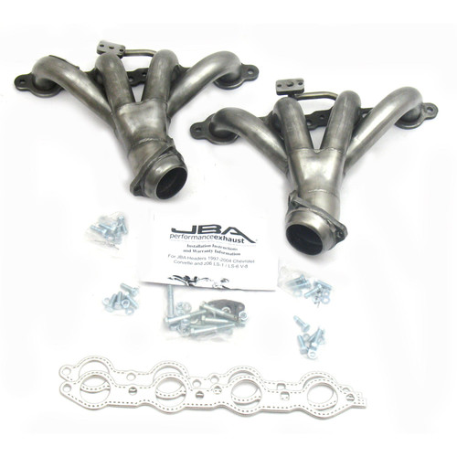 JBA Headers & Manifolds #1817S-5 - JBA Performance Exhaust 1817S-5 1 3/4" Header Shorty Stainless Steel 01-04 Corvette LS1/Z06