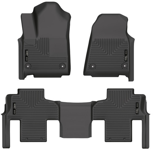 Husky Liners 2022 Jeep Wagoneer (w/2nd Row Bench) WeatherBeater Front & 2nd Seat Floor Liner - Blk - 99251 Photo - Primary