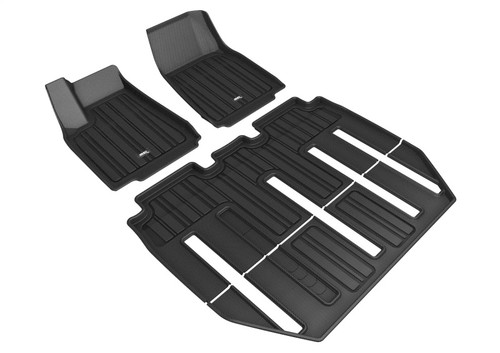 3D Maxpider 17-21 Tesla Model X Folding 7-Seat Elitect 1st 2nd 3rd Row - Floor Mat Set (Black) - E1TL00501809 Photo - Primary