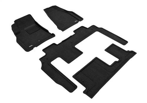 3D Maxpider 09-17 Chevrolet Traverse w Bench 2nd Row Elegant 1st 2nd 3rd Row - Floor Mat Set (Black) - L1CH06004709 Photo - Primary