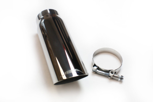 JBA Tips #12-08209 - JBA Performance Exhaust 12-08209 2.5” x 3” x 9” Polished S/S Chrome Tip - Clamp on