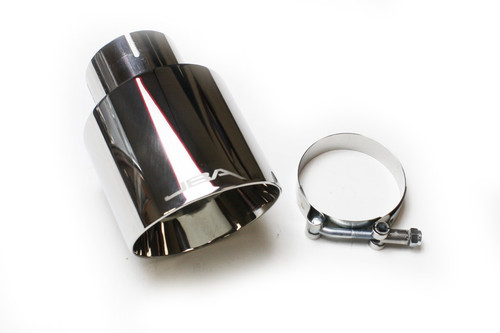 JBA Tips #12-08257 - JBA Performance Exhaust 12-08257 2.5” x 4” x 5 3/4"” Double Wall Polished S/S Chrome Tip - Clamp on
