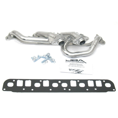 JBA Headers & Manifolds #1527SJS - JBA Cat4Ward® Header 00-06 JEEP 4.0L 1 1/2" Primary Silver Ctd 1527SJS