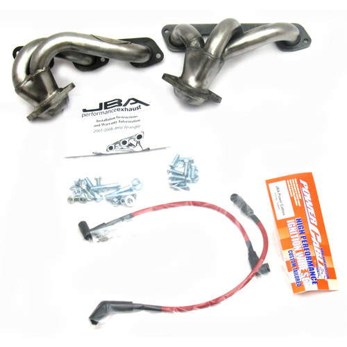 JBA Headers & Manifolds #1528S - JBA Cat4Ward® Header 07-11 JEEP 3.8L V6 1 1/2" Primary Raw 409 1528S