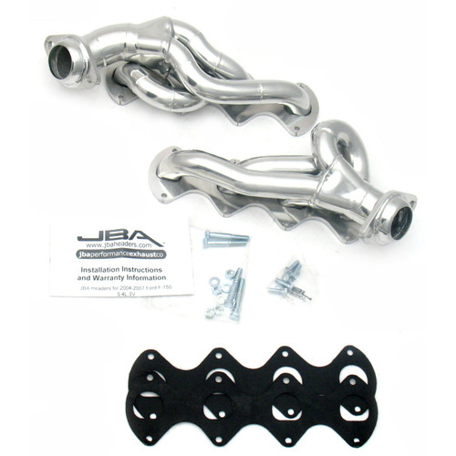 JBA Headers & Manifolds #1676S-1JS - JBA Cat4Ward® Header 05-10 F-Series 5.4L 3V 1 5/8" Primary Silver Ctd 1676S-1JS