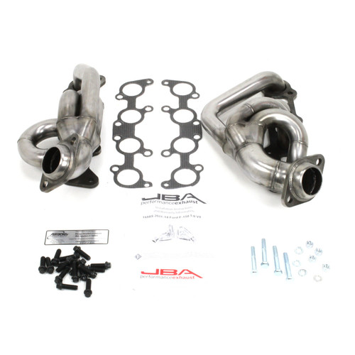 JBA Headers & Manifolds #1688S - JBA Cat4Ward® Header 11-14 F-150 5.0L Coyote 1 5/8" Primary Raw 409 1688S