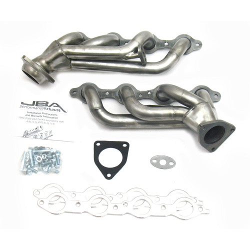 JBA Headers & Manifolds #1850S - JBA Cat4Ward® Header 99-01 GM Truck 4.8/5.3L LS W/O A.I.R. With EGR 1 5/8" Primary Raw 409 1850S