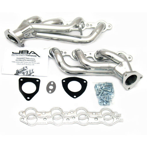JBA Headers & Manifolds #1850S-1JS - JBA Cat4Ward® Header 99-02 GM Truck 6.0L LS W/O A.I.R. With EGR 1 5/8" Primary Silver Ctd 1850S-1JS