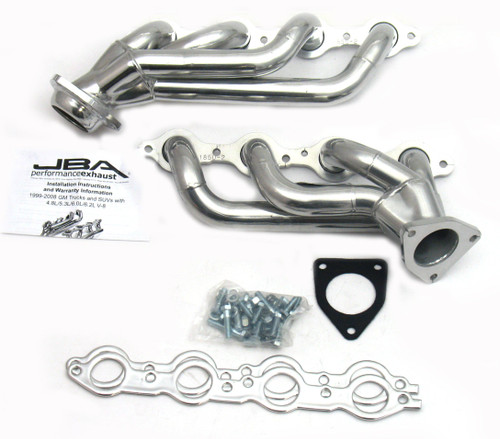 JBA Headers & Manifolds #1850S-2JS - JBA Cat4Ward GM Truck 02-13 4.8/5.3L 07-14 6.0/6.2L 14-19 2500HD 6.0/6.2 LS Silver Ctd 1850S-2JS