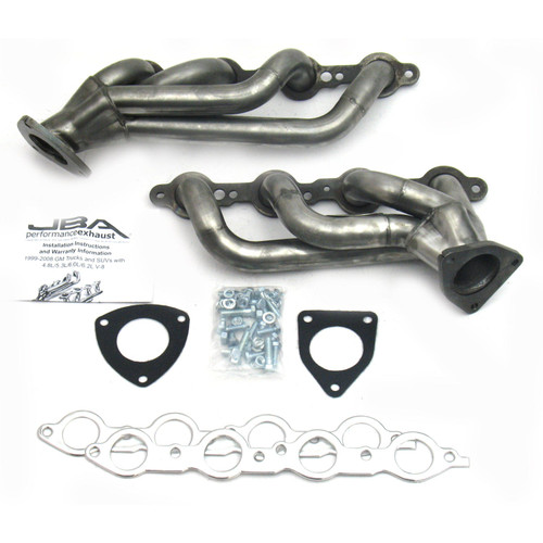 JBA Headers & Manifolds #1850S-3 - JBA Cat4Ward® Header 03-06 GM Truck 6.0L LS W/O EGR 1 5/8" Primary Raw 409 1850S-3