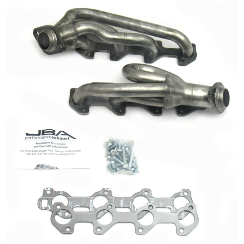 JBA Headers & Manifolds #1949S-1 - JBA Cat4Ward® Header 02-03 RAM 4.7L PowerTech 1 1/2" Primary Raw 409 1949S-1