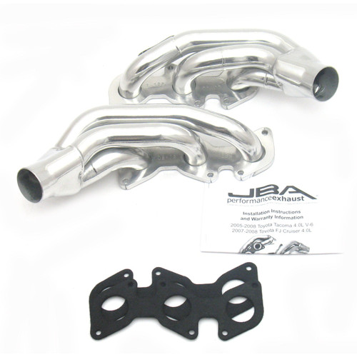 JBA Headers & Manifolds #2035SJS - JBA Cat4Ward® Header 03-09 Toyota 4.0L V6 W/O A.I.R. 1 1/2" Primary Silver Ctd 2035SJS