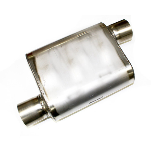 JBA Muffler #40-301100 - JBA Performance Exhaust 40-301100 "Universal" Chambered Style 304SS Muffler 11"x9.75"x4" 3" Inlet Diameter Offset/Offset