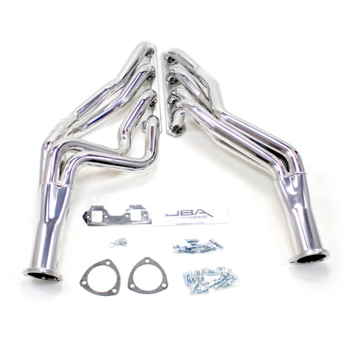JBA Headers & Manifolds #6610SJS - JBA Long Tube Header 65-73 Mustang 260-302 SBF 4 Speed/C4/C6/AOD 1 3/4" Primary Silver Ctd 6610SJS