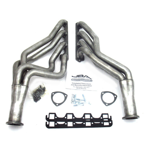 JBA Headers & Manifolds #6611S - JBA Long Tube Header 65-73 Mustang 260-302 SBF 5 Speed T5/T56 1 3/4" Primary Raw 409 6611S