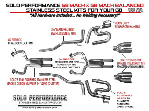 Solo Performance Mach Catback Exhaust - 2008-2009 Pontiac G8 GT & GXP - 994190